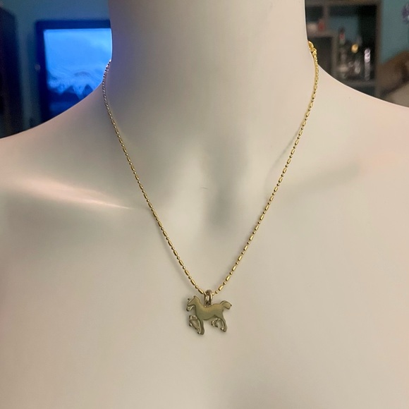 Coach Jewelry - Coach Brass Gold Horse Pendant 18k/.925 Sterling Silver Necklace